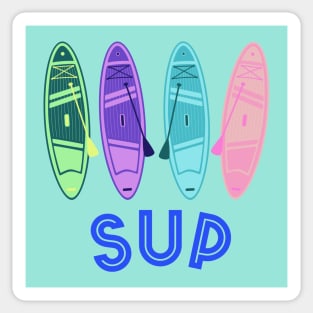 Cute Sup Colorful Paddleboards Sticker